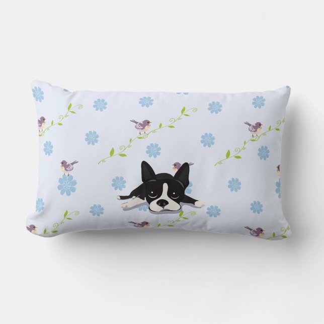 Coussin Rectangle Boston Terrier (Recto)