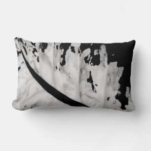 Coussin Rectangle Botanique Tropical Noir Blanc Abstrait