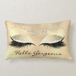 Coussin Rectangle Bouche de maquillage Gold Eyes Hello Gorgey Champa