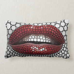 Coussin Rectangle Bouche faite de cercles