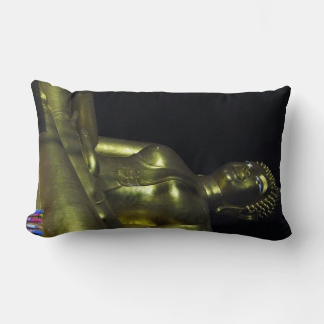 Coussin Rectangle Bouddha d'or la nuit (Recto)