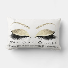 Coussin Rectangle Bouffées d'yeux de maquillage de champaigne d'or b