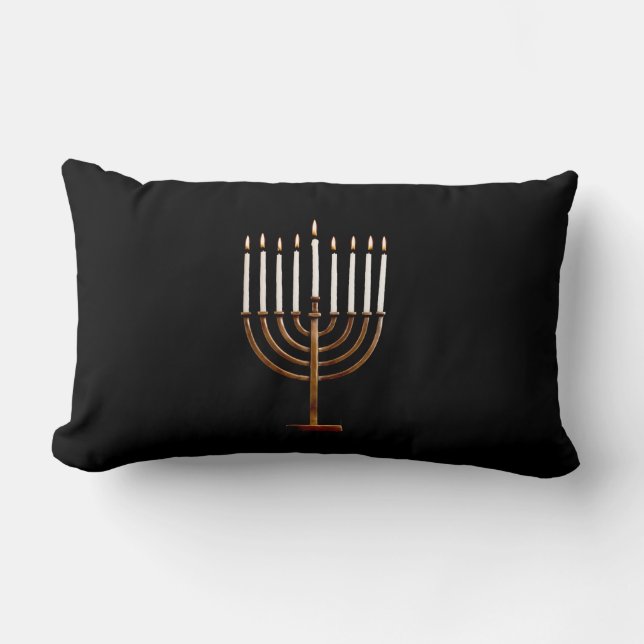 Coussin Rectangle Bougies de Hanoukka Chanukah Hanukah Hannukah (Recto)