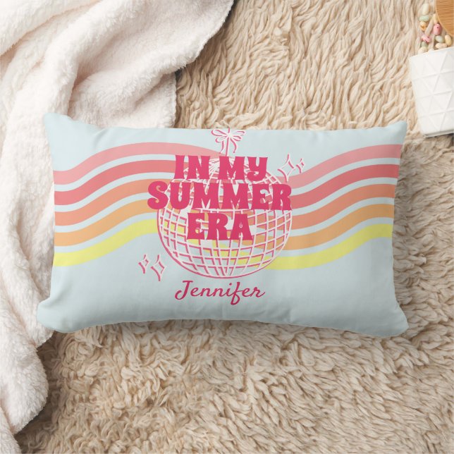 Coussin Rectangle Boule Disco Rose Rétro Dans Mon Été (Couverture)