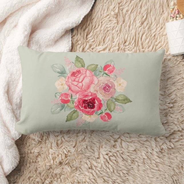 Coussin Rectangle Bouquet de roses peintes (Couverture)
