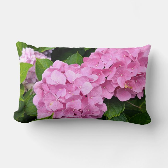 Coussin Rectangle Bouquets roses d'Hydrangeas (Recto)