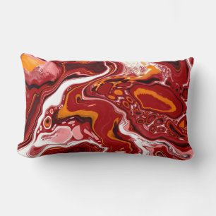 Coussin Rectangle Bourgogne et Marbre blanc Fluid Art