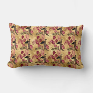 Coussin Rectangle Bourgogne et Or Série Léopard Design 4