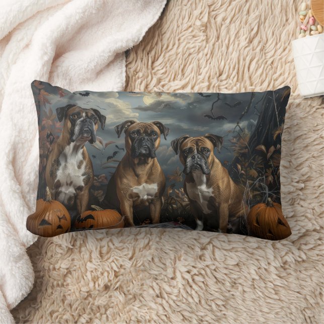 Coussin Rectangle Boxer Halloween Night Doggy Délice (Couverture)