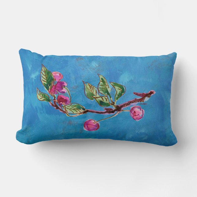Coussin Rectangle Branche de cerisier par Alexandra Cook aka Linanda (Recto)