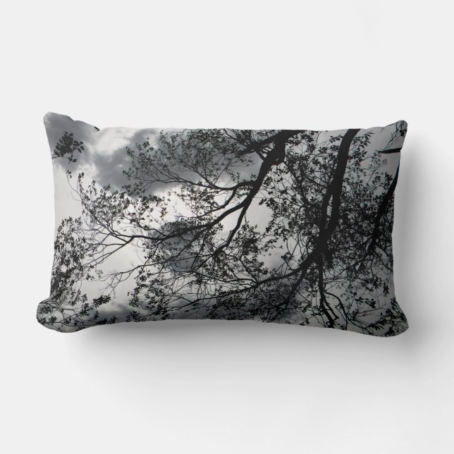Coussin Rectangle Branches dans le noir (Recto)