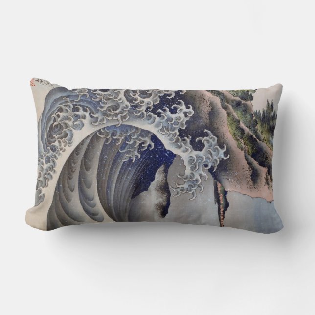 Coussin Rectangle Breaking Waves, Hokusai (Recto)