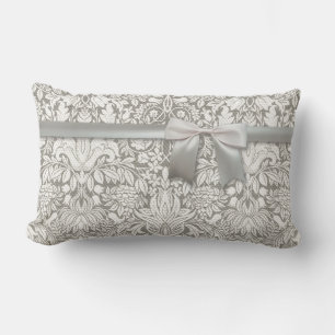 Coussin Rectangle brocade en dentelle blanche élégante