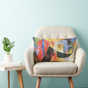 Coussin Rectangle Broken Forms par Franz Marc, Art Abstrait Vintage