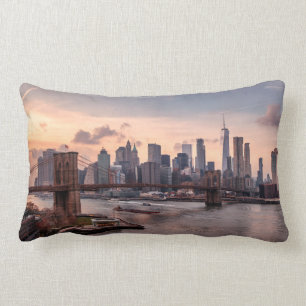 Coussin Rectangle Brooklyn Bridge et Lower Manhattan
