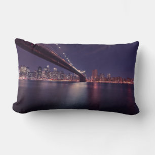 Coussin Rectangle Brooklyn Bridge, Manhattan Lights, New York City