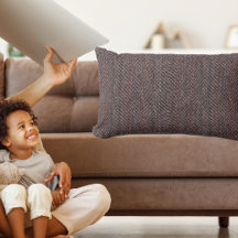 Brown et bleu Tweed Image Lancer l'oreiller Lumbar