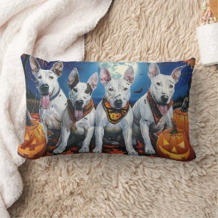 Coussin Rectangle Bull Terrier Halloween Éffrayant