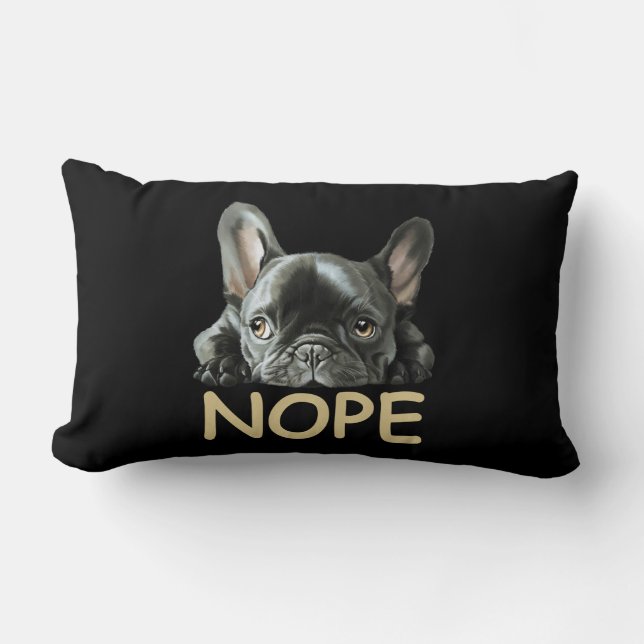 Coussin Rectangle Bulldog français| Cadeaux Frenchie Nope (Recto)
