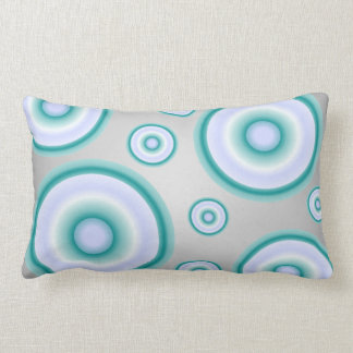 Coussin Rectangle Bulles flottantes bleues turquoises, grises et neu