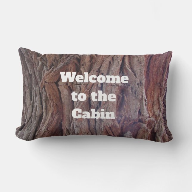 Coussin Rectangle Cabine de bienvenue Rustique Red Brown Tree Bark (Recto)