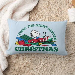 Coussin Rectangle cacahuètes   Snoopy 'C'était la nuit avant Noël