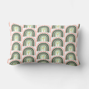 Coussin Rectangle Cactus Arc en ciel Orange Vert Blanc Vert Moderne 