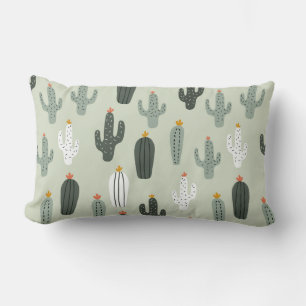 Coussin Rectangle Cactus mignons sans couture motif, arrière - plan