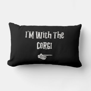 Coussin Rectangle Cadeau Corgi Je suis avec le costume d'Halloween