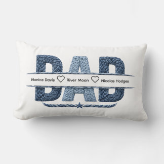 Coussin Rectangle Cadeau de papa nautique personnalisé avec corde et