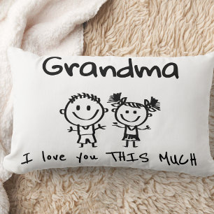 Coussin Rectangle Cadeau personnalisé d'art pour enfants pour grand-