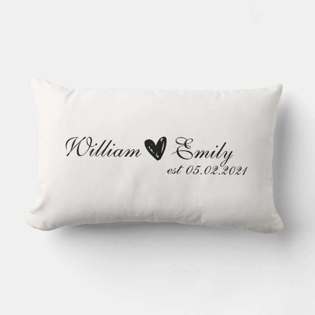 Coussin Rectangle Cadeau personnalisé Mariage nouvellement marié (Recto)