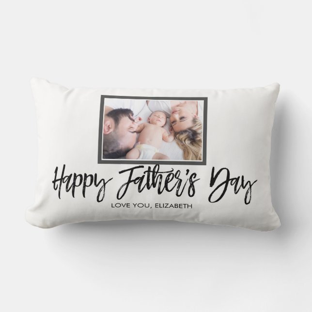 Coussin Rectangle Cadeau photo personnalisé pour la Fête des pères (Recto)