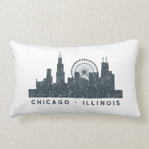 Coussin Rectangle Cadeaux d'art d'architecture d'horizon de Chicago