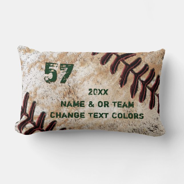 Coussin Rectangle Cadeaux de base-ball de Grunge personnalisables po (Recto)