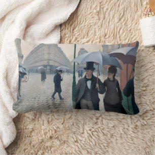 Coussin Rectangle Caillebotte Paris, rue de jour de pluie Art vintag