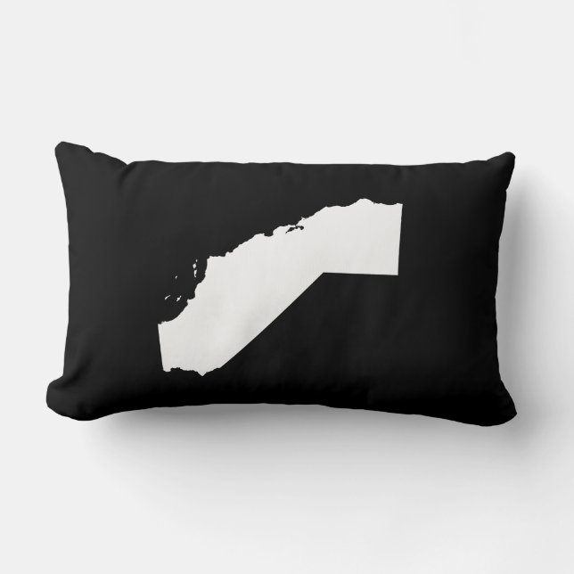 Coussin Rectangle Californie en blanc et noir (Recto)