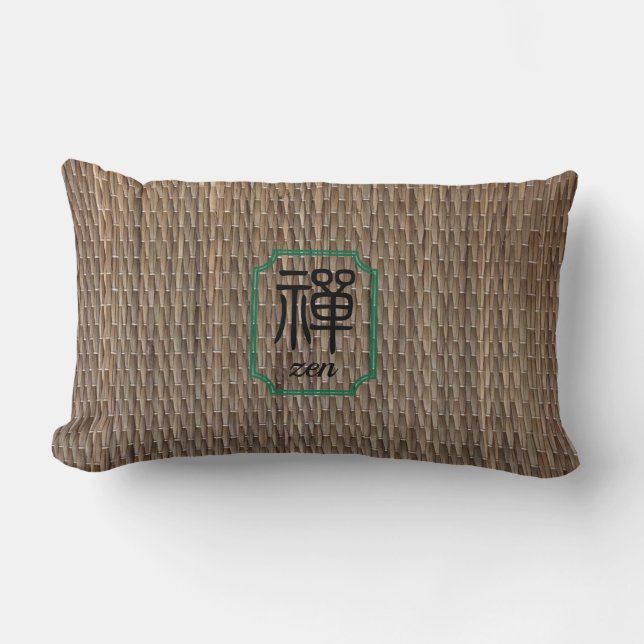 Coussin Rectangle Calligraphie chinoise zen sur tatami (Recto)