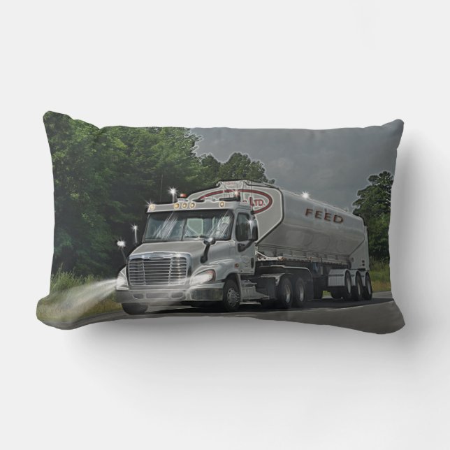 Coussin Rectangle Camion gris de réservoir d'alimentation de bétail (Recto)