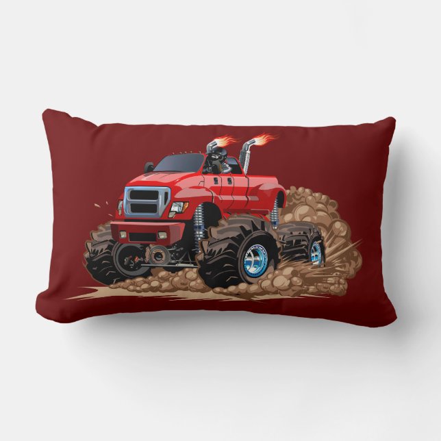Coussin Rectangle Camion monstre de dessin animé (Recto)