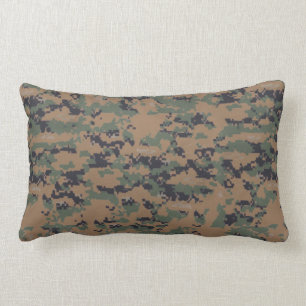 Coussin Rectangle Camouflage en bois (numérique)