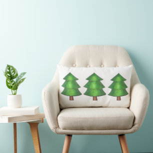 Coussin Rectangle Camp Outdoor Woods Pine verte Arbres Nature