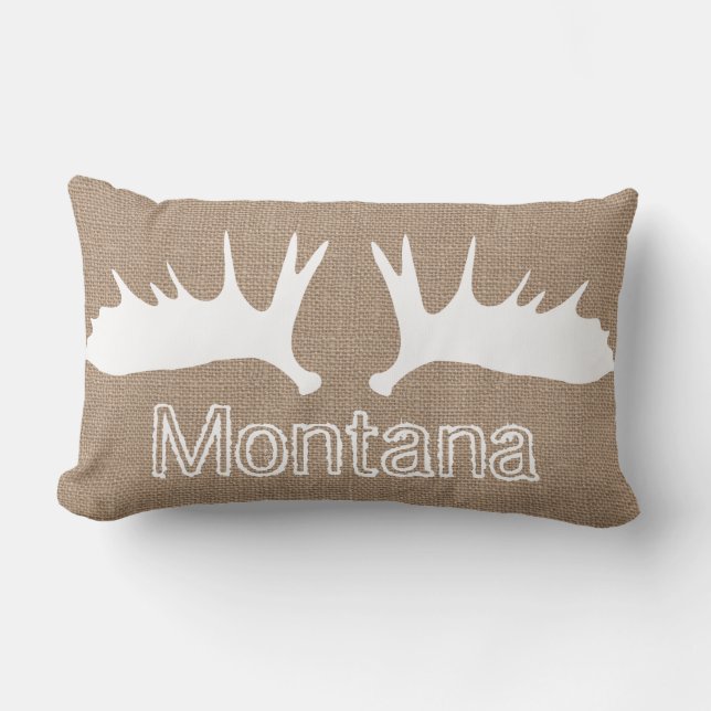 Coussin Rectangle Campagne Brûlure Lumière Blanc Antlers Personnalis (Recto)