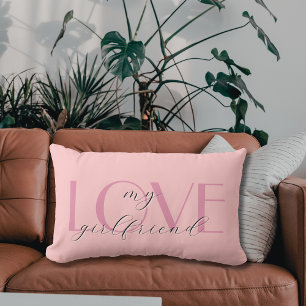 Coussin Rectangle Candy Pink Élégant AMOUR Pastel Rose Valentine