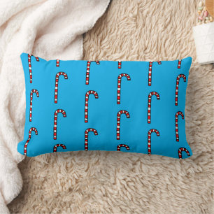 Coussin Rectangle Canneberges sur fond bleu