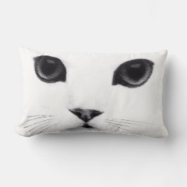 Coussin Rectangle Caractéristiques blanches noires de KittyFace