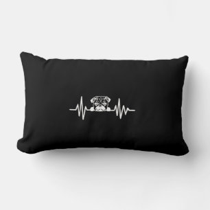Coussin Rectangle Carlin Chien Heartbeat Face de Carlin mignonne