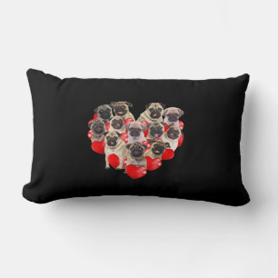 Coussin Rectangle Carlin de jour de la Saint Valentin Chien Coeur Ch