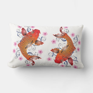 Coussin Rectangle Carpe florale de koi