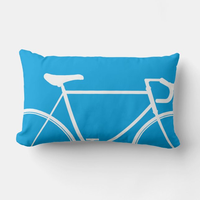 Coussin Rectangle carreau bleu de vélo (Recto)